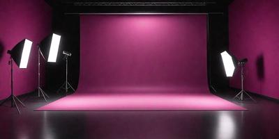 The primary subject of the image is a large pink background, which is likely used for photography or filming purposes. The setting is a studio or a similar environment, as the background is a solid color and not a natural or complex backdrop. The visual style of the image is a close-up of the pink background, showcasing its vibrant color and texture. The overall atmosphere of the image is bright and bold, with the pink background serving as a striking and eye-catching element.
