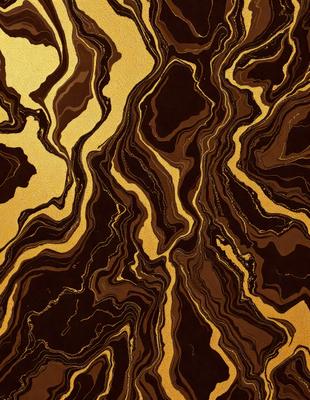 The primary subject of the image is a marbled pattern, which is the main object, scene, or focus of the image. The setting or background features a gold and brown marbled pattern, which adds to the visual style of the image. The colors and mood of the image are dominated by the gold and brown tones, creating a warm and earthy atmosphere.