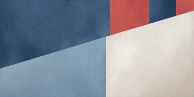 The primary subject of the image is a blue and red square, which is the main object, scene, or focus of the image. The setting/background features a blue and red square on a white surface, which gives the image a clean and minimalist appearance. The visual style is a combination of digital art and illustration, as the colors and patterns are well-defined and the image appears to be a deliberate composition. The dominant colors are blue and red, creating a bold and vibrant atmosphere.