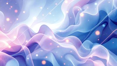 The primary subject of the image is a swirling, flowing, and colorful pattern. The setting is a space with a backdrop of stars, creating a celestial atmosphere. The visual style is a digital art or illustration, with a focus on the intricate details and vibrant colors. The dominant colors are purple, blue, and pink, giving the image a dreamy and ethereal mood.