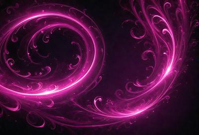 The primary subject of the image is a pink swirl pattern, which is the main object, scene, or focus of the image. The setting or background is a dark background, which contrasts with the pink swirl pattern. The visual style of the image is digital art, as it appears to be a digital illustration or drawing. The dominant colors in the image are pink and purple, creating a warm and vibrant atmosphere.
