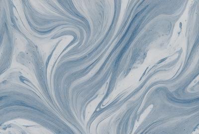 The primary subject of the image is a blue and white swirling pattern, which appears to be a design or a texture. The setting is a blue background, which complements the swirling pattern. The visual style of the image is a close-up of the swirling pattern, showcasing its intricate details. The colors and mood of the image are predominantly blue and white, creating a sense of calmness and elegance.
