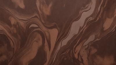 The image features a brown and white patterned surface, possibly a piece of wood or a wall. The primary subject is a close-up of the pattern, which appears to be a combination of swirls and waves. The setting is a room with a brown and white color scheme, creating a warm and inviting atmosphere. The visual style is a close-up of the pattern, showcasing the intricate details of the design.