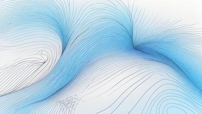 The primary subject of the image is a blue and white spiral pattern. The setting is a white background, and the visual style appears to be a digital art or illustration. The dominant colors are blue and white, creating a calm and soothing atmosphere.