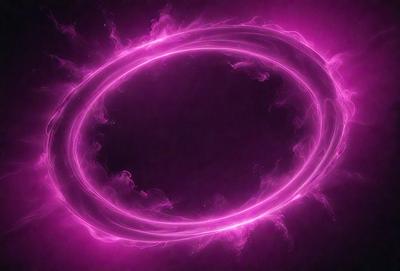 The primary subject of the image is a large, pink, swirling circle. The setting is a dark background, which contrasts with the bright pink color of the circle. The visual style appears to be a digital art or illustration, as the circle is depicted in a swirling motion. The colors and mood of the image are predominantly pink, creating a vibrant and lively atmosphere.