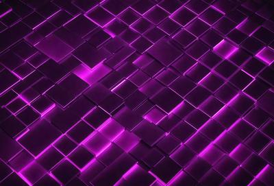 The primary subject of the image is a purple, pink, and black patterned wall. The setting is a room with a purple and black checkered pattern on the wall. The visual style is a digital art or illustration, creating a unique and eye-catching design. The colors and mood of the image are predominantly purple and pink, giving it a vibrant and lively atmosphere.