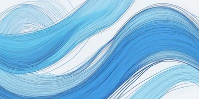 The primary subject of the image is a blue and white ocean wave. The setting is a white background, which provides a clean and minimalist appearance. The visual style is a combination of digital art and illustration, creating a dynamic and fluid representation of the ocean wave. The dominant colors are blue and white, which evoke a sense of calmness and tranquility.
