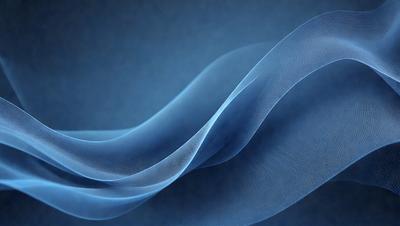The primary subject of the image is a blue wave or ripple pattern. The setting is a blue background, which creates a visually striking contrast with the wave pattern. The visual style is a combination of a photo and digital art, as the wave pattern appears to be a digital creation. The dominant colors are blue and white, creating a calm and serene atmosphere.