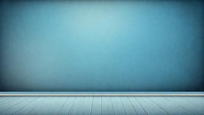 The primary subject of the image is a blue wall with a white door. The setting is a room with a blue wall and a white door. The visual style is a digital art, illustration, or drawing. The dominant colors are blue and white, creating a calm and serene atmosphere.