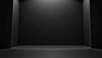 The primary subject of the image is a black wall. The setting is a dark room, and the visual style is a black and white photo. The colors and mood of the image are predominantly dark and moody, with the black wall serving as the focal point.