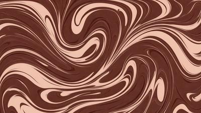The primary subject of the image is a chocolate-colored swirl pattern, which is the main focus of the image. The setting is a wall, and the visual style appears to be a pattern or texture. The dominant colors are brown and black, creating a rich and moody atmosphere.