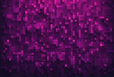 The primary subject of the image is a purple wall with a pattern of squares. The setting is a room with a purple background. The visual style is a digital art or illustration, creating a unique and eye-catching design. The dominant colors are purple and pink, giving the wall a vibrant and lively appearance.
