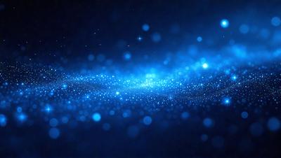The primary subject of the image is a blue background with a pattern of bright, white, and blue lights. The setting appears to be a dark, starry night, with the lights creating a mesmerizing effect. The visual style of the image is a combination of a photo and digital art, as it captures the beauty of the night sky with a unique, artistic touch. The colors and mood of the image are predominantly blue and serene, creating a sense of calmness and wonder.