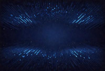 The primary subject of the image is a blue background with a pattern of blue lights. The setting appears to be a dark room, and the visual style is a digital art or illustration. The dominant colors are blue and purple, creating a calm and serene atmosphere.