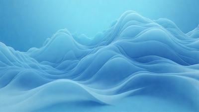 The primary subject of the image is a large body of water, which appears to be a blue ocean. The setting is a vast expanse of water, with no visible land or shoreline. The visual style of the image is a digital art or illustration, as it is a detailed and intricate representation of the ocean waves. The dominant colors in the image are blue and white, creating a serene and calming atmosphere.