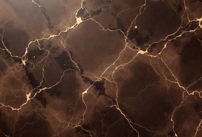 The primary subject of the image is a marble wall with a unique, textured surface. The setting is a room with a brown marble wall, which serves as the background. The visual style of the image is a close-up of the marble wall, showcasing its intricate patterns and textures. The dominant colors in the image are brown and gold, giving the marble wall a warm and luxurious appearance.