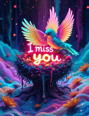 The primary subject of the image is a bird sitting in a colorful, rainbow-colored birdhouse. The bird is perched on a branch, and the birdhouse is filled with flowers. The setting is a vibrant, colorful environment, likely a fantasy or imaginative scene. The visual style is digital art, as the bird and the birdhouse are depicted in a vivid and detailed manner. The colors and mood of the image are lively and cheerful, with the bright colors of the bird