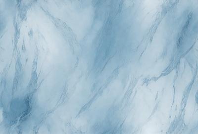 The primary subject of the image is a blue marble wall with a pattern of swirls and waves. The setting is a bathroom, and the visual style is a photo. The dominant colors are blue and white, creating a calm and soothing atmosphere.