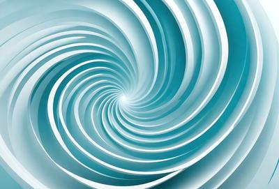 The primary subject of the image is a spiral pattern, which is a blue and white design. The setting is a blue and white background, and the visual style is a digital art or illustration. The colors and mood of the image are predominantly blue and white, creating a calm and serene atmosphere.