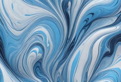 The primary subject of the image is a blue and white swirl pattern, which is the main focus of the image. The setting is a blue and white background, which complements the swirl pattern. The visual style is a digital art or illustration, as the swirl pattern appears to be a digital creation. The dominant colors are blue and white, creating a calming and soothing atmosphere.