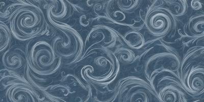 The primary subject of the image is a blue and white swirling pattern, which appears to be a digital art or illustration. The setting is a blue background, and the visual style is a combination of digital art and illustration. The dominant colors are blue and white, creating a calm and soothing atmosphere.