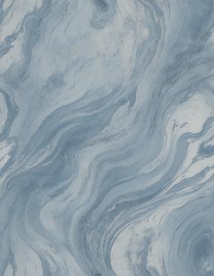 The primary subject of the image is a blue and white marbled tile. The setting is a bathroom, as indicated by the presence of the marbled tile. The visual style is a close-up of the tile, showcasing its intricate design. The dominant colors are blue and white, creating a calm and soothing atmosphere.