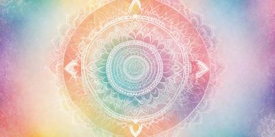 The primary subject of the image is a colorful, intricate design or pattern, possibly a mandala or a flower. The setting is a colorful background, which adds to the vibrant atmosphere of the image. The visual style is a combination of digital art and illustration, creating a unique and eye-catching design. The colors and mood of the image are lively and cheerful, with a focus on the beauty and complexity of the pattern.