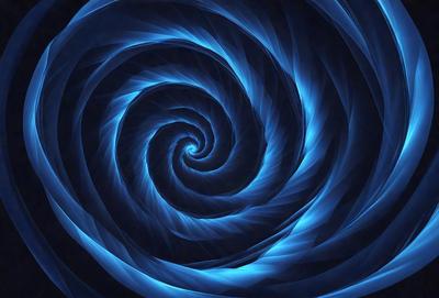 The primary subject of the image is a spiral pattern, which is the main object, scene, or focus of the image. The spiral pattern is set against a blue background, creating a visually striking contrast. The spiral pattern is depicted in a digital art style, giving it a modern and dynamic appearance. The overall atmosphere of the image is one of intrigue and fascination, as the viewer is drawn into the intricate and captivating design.