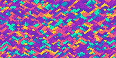 The primary subject of the image is a colorful, geometric pattern. The setting is a purple and yellow background, which adds to the vibrant atmosphere of the scene. The visual style is a combination of digital art and illustration, creating a unique and eye-catching design. The dominant colors are purple and yellow, which create a lively and energetic mood.