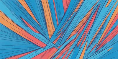 The primary subject of the image is a colorful, abstract design featuring a mix of blue, orange, and pink colors. The setting is a blue and orange background, which adds to the vibrant atmosphere of the design. The visual style appears to be a combination of digital art and illustration, creating a unique and eye-catching pattern. The colors and mood of the image are lively and energetic, making it an engaging and visually appealing piece of art.