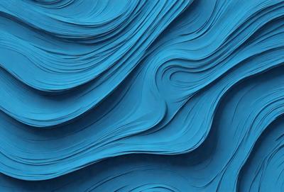 The primary subject of the image is a blue, swirling, and wavy pattern. The setting is a blue background, and the visual style appears to be a digital art or illustration. The dominant colors are blue and white, creating a calm and soothing atmosphere.