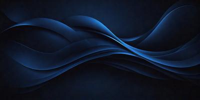The primary subject of the image is a blue wave, which is the main focus of the scene. The setting is a dark blue background, creating a moody atmosphere. The visual style is a digital art or illustration, as the wave is depicted in a detailed and artistic manner. The dominant colors are blue and black, with the blue wave being the most prominent feature in the image.