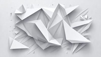 The primary subject of the image is a white geometric pattern, which appears to be a 3D model or a digital artwork. The setting is a white background, which provides a clean and minimalist appearance. The visual style is a combination of digital art and 3D modeling, creating a unique and intricate design. The colors and mood of the image are predominantly white, giving it a clean and modern feel.