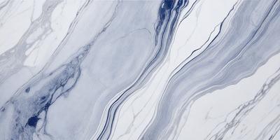 The primary subject of the image is a marble-like pattern, which is a blue and white color scheme. The setting is a white marble countertop, and the visual style is a close-up of the marble pattern. The colors and mood of the image are predominantly blue and white, creating a clean and elegant atmosphere.