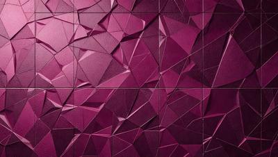 The primary subject of the image is a purple wall with a unique, geometric design. The setting is a room with the wall as the main focus. The visual style is a combination of digital art and illustration, creating a striking and modern appearance. The dominant colors are purple and pink, giving the wall a warm and inviting atmosphere.