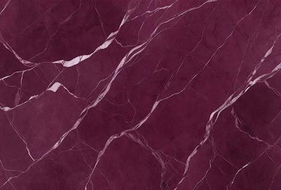 The primary subject of the image is a marbled surface, which appears to be a wall or a countertop. The setting is indoors, with the marbled surface being the main focus of the image. The visual style is a close-up of the marbled surface, showcasing its intricate patterns and textures. The colors and mood of the image are predominantly purple, giving it a luxurious and elegant appearance.