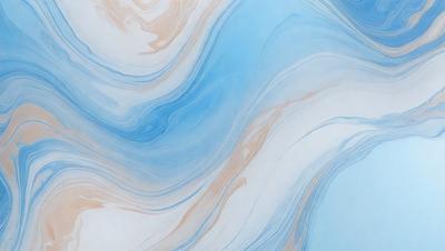 The primary subject of the image is a blue and white swirling pattern, which appears to be a painting or a digital artwork. The setting is a white background, which provides a clean and minimalist appearance. The visual style is a combination of painting and digital art, creating a unique and eye-catching design. The dominant colors are blue and white, which evoke a sense of calmness and tranquility.