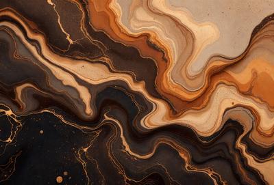 The primary subject of the image is a close-up of a rock formation, possibly a piece of art or a natural formation. The setting is a rocky surface, and the visual style appears to be a combination of photo and digital art. The colors and mood of the image are predominantly dark, with a focus on the intricate patterns and textures of the rock formation.