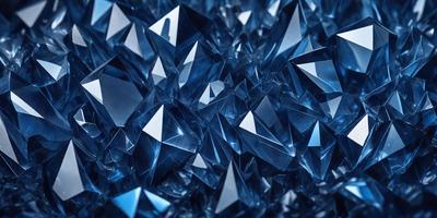 The primary subject of the image is a large blue crystal, which is the main object in the scene. The setting is a blue background, which creates a striking contrast with the crystal. The visual style is a close-up of the crystal, showcasing its unique and intricate structure. The colors and mood of the image are predominantly blue, giving it a calm and serene atmosphere.