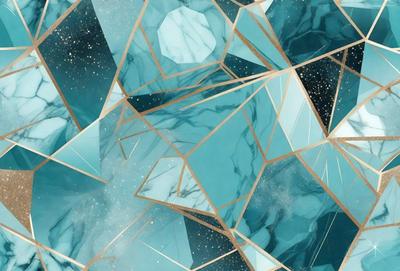 The primary subject of the image is a blue and gold marble-like pattern. The setting is a blue and gold marble-like pattern. The visual style is digital art. The dominant colors are blue and gold, creating a luxurious and elegant atmosphere.