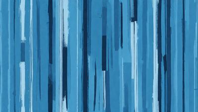 The primary subject of the image is a blue and white painting featuring a series of blue and white stripes. The setting is a blue background, and the visual style appears to be a painting or drawing. The colors and mood of the image are predominantly blue and white, creating a calm and serene atmosphere.