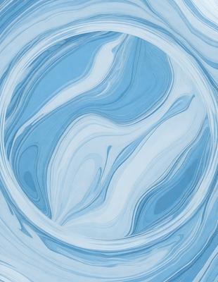 The primary subject of the image is a blue and white swirl pattern, which appears to be a digital art or illustration. The setting is a blue background, and the visual style is a combination of digital art and illustration. The dominant colors are blue and white, creating a calming and soothing atmosphere.