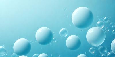 The primary subject of the image is a blue background with numerous white bubbles floating on it. The setting appears to be a blue ocean or a large body of water. The visual style of the image is a combination of a photo and digital art, creating a unique and eye-catching effect. The dominant colors in the image are blue and white, giving it a calming and serene atmosphere.