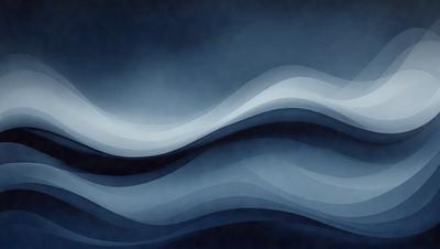 The primary subject of the image is a large wave, which is the main focus of the scene. The wave is depicted in a blue and white color scheme, giving it a serene and calming appearance. The setting is a dark blue sky, which serves as the backdrop for the wave. The visual style of the image is a combination of digital art and illustration, creating a dynamic and captivating representation of the ocean wave.