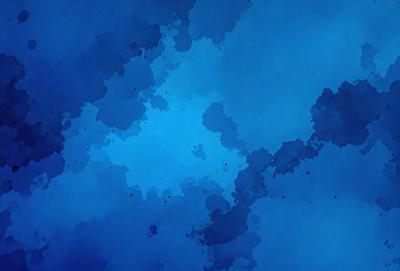 The primary subject of the image is a blue cloudy sky. The setting is a cloudy blue sky with a few black dots scattered throughout. The visual style is a digital art or illustration, creating a unique and artistic representation of the sky. The colors and mood are predominantly blue, with a slightly darker tone due to the black dots.