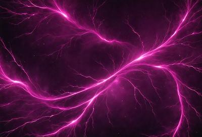 The primary subject of the image is a purple lightning bolt, which is the main object, scene, or focus of the image. The setting or background is a dark, starry sky, which adds to the overall atmosphere. The visual style of the image is a digital art or illustration, as it is a purple lightning bolt with a textured background. The colors and mood of the image are predominantly purple, with a sense of energy and movement, as the lightning bolt is a symbol
