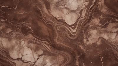 The primary subject of the image is a close-up of a marble surface with a pattern of swirls and waves. The setting is a stone countertop, and the visual style is a photo. The colors and mood of the image are predominantly brown and earthy, giving it a natural and textured appearance.