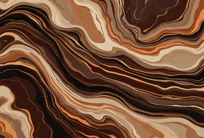 The primary subject of the image is a close-up of a rock formation, showcasing its intricate and textured surface. The setting is a natural environment, with the rock formation being the main focus of the scene. The visual style of the image is a combination of photo and digital art, creating a realistic yet artistic representation of the rock formation. The dominant colors in the image are brown and orange, giving the rock formation a warm and earthy appearance. The overall atmosphere of the image is one of natural beauty and fascination