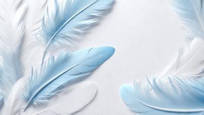 The primary subject of the image is a close-up of a white feather. The setting is a white background, which provides a clean and minimalist appearance. The visual style is a photo, showcasing the intricate details of the feather. The colors and mood of the image are predominantly white, giving it a serene and peaceful atmosphere.