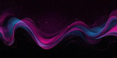 The primary subject of the image is a purple and blue wave, which is the main focus of the image. The setting is a dark background, which contrasts with the vibrant colors of the wave. The visual style is a digital art or illustration, as the wave is depicted in a detailed and artistic manner. The dominant colors are purple and blue, creating a calming and serene atmosphere.